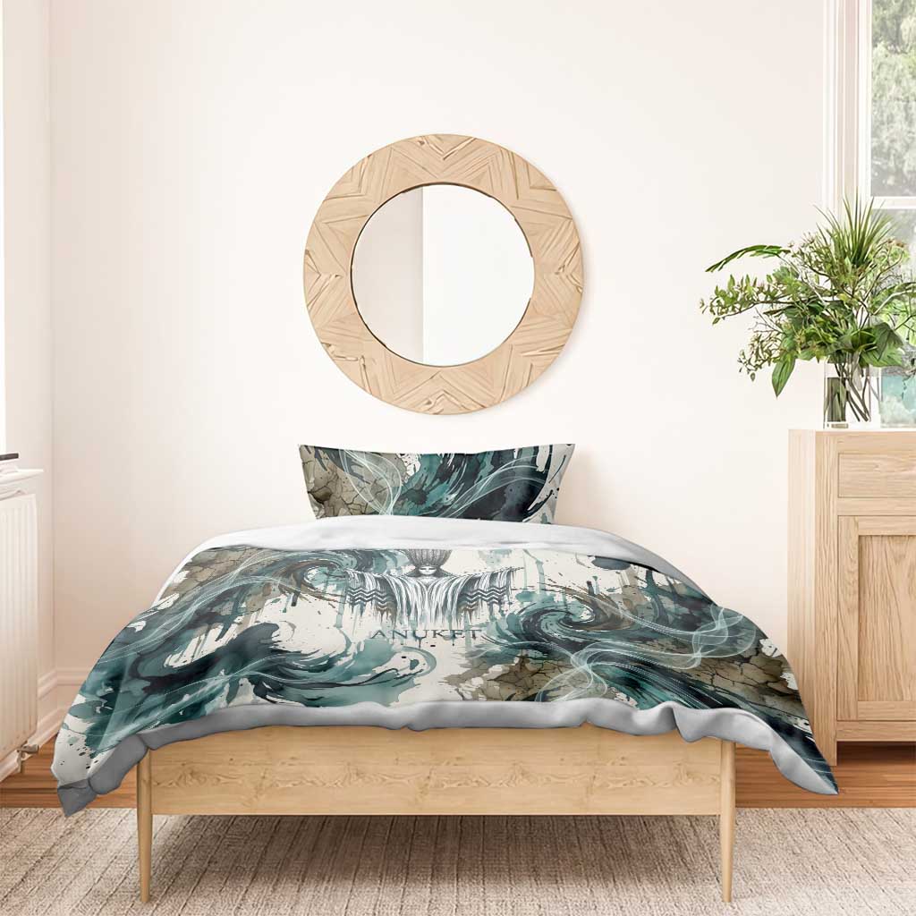 Anuket Egyptian Bedding Set Goddess of the Nile Flowing Water Gazelle Spirit The Embracer