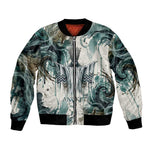 Anuket Egyptian Bomber Jacket Goddess of the Nile Flowing Water Gazelle Spirit The Embracer