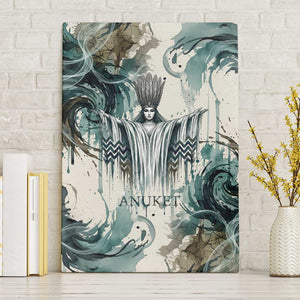 Anuket Egyptian Canvas Wall Art Goddess of the Nile Flowing Water Gazelle Spirit The Embracer