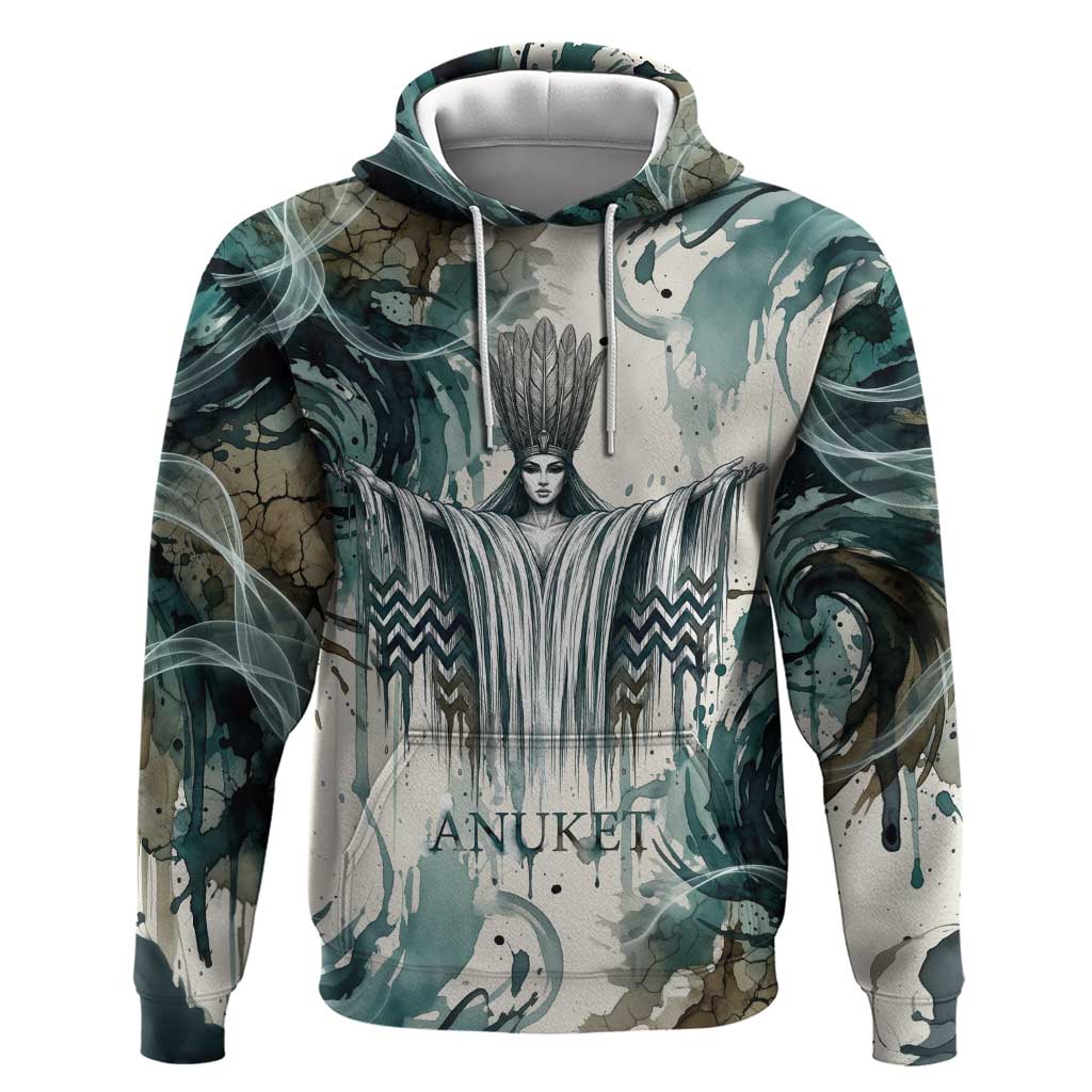 Anuket Egyptian Hoodie Goddess of the Nile Flowing Water Gazelle Spirit The Embracer