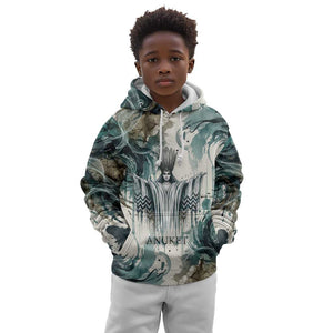 Anuket Egyptian Kid Hoodie Goddess of the Nile Flowing Water Gazelle Spirit The Embracer
