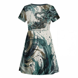 Anuket Egyptian Kid Short Sleeve Dress Goddess of the Nile Flowing Water Gazelle Spirit The Embracer