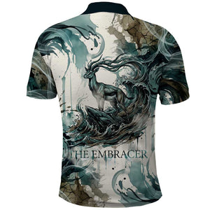 Anuket Egyptian Polo Shirt Goddess of the Nile Flowing Water Gazelle Spirit The Embracer