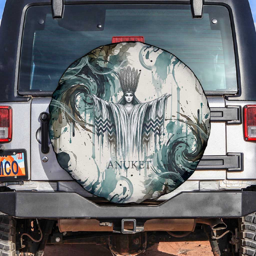 Anuket Egyptian Spare Tire Cover Goddess of the Nile Flowing Water Gazelle Spirit The Embracer