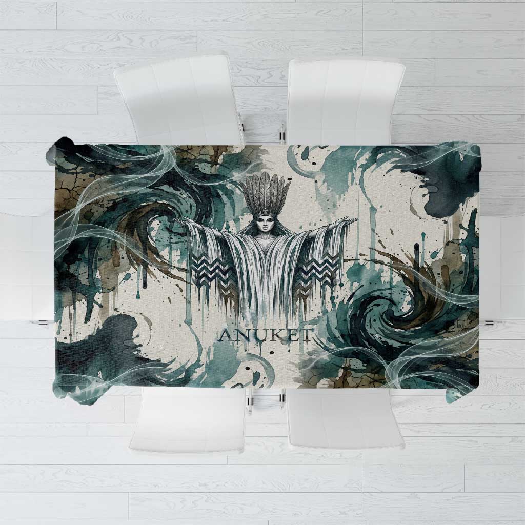 Anuket Egyptian Tablecloth Goddess of the Nile Flowing Water Gazelle Spirit The Embracer