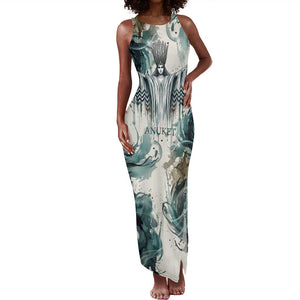 Anuket Egyptian Tank Maxi Dress Goddess of the Nile Flowing Water Gazelle Spirit The Embracer