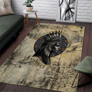 Anuket Area Rug Egyptian Queen of the Cataracts Ankh Symbol