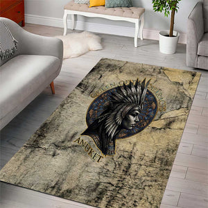 Anuket Area Rug Egyptian Queen of the Cataracts Ankh Symbol