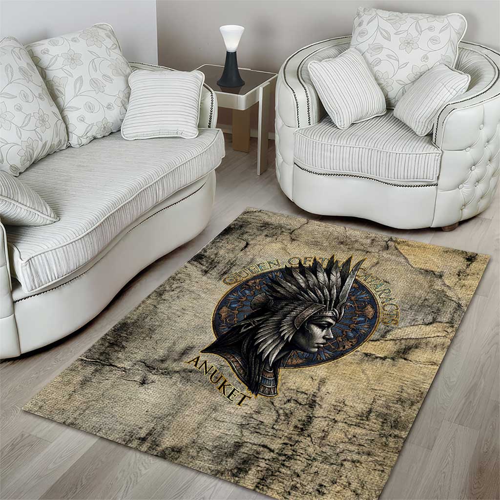 Anuket Area Rug Egyptian Queen of the Cataracts Ankh Symbol
