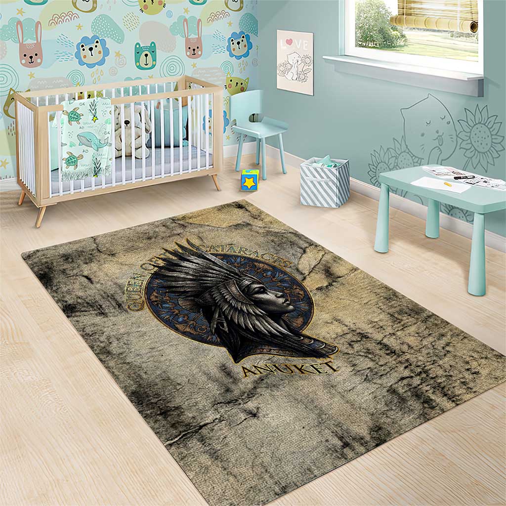 Anuket Area Rug Egyptian Queen of the Cataracts Ankh Symbol