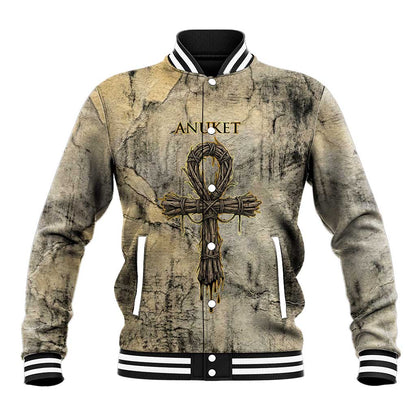Anuket Baseball Jacket Egyptian Queen of the Cataracts Ankh Symbol