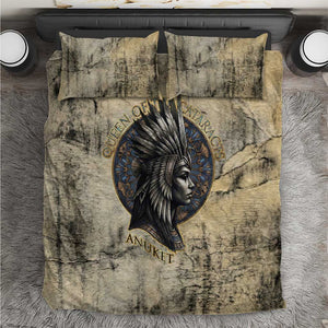 Anuket Bedding Set Egyptian Queen of the Cataracts Ankh Symbol