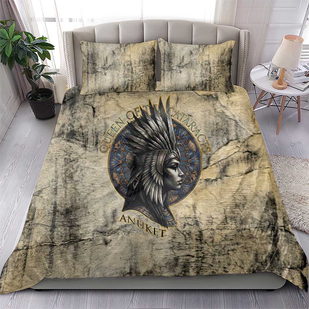 Anuket Bedding Set Egyptian Queen of the Cataracts Ankh Symbol