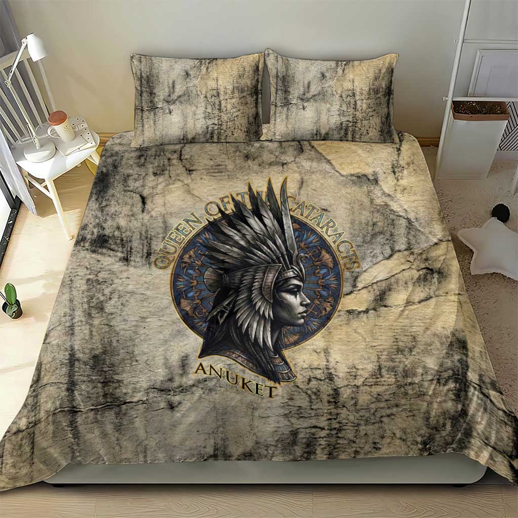 Anuket Bedding Set Egyptian Queen of the Cataracts Ankh Symbol
