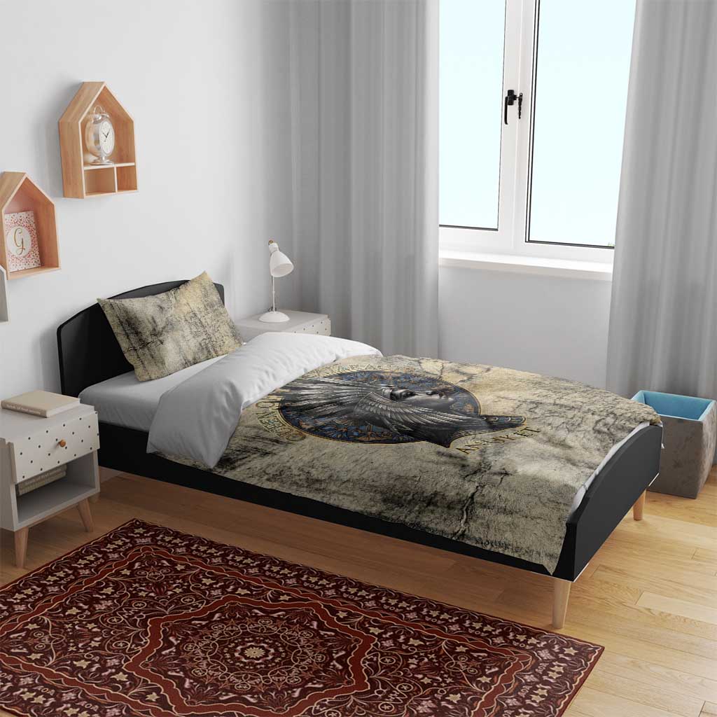 Anuket Bedding Set Egyptian Queen of the Cataracts Ankh Symbol