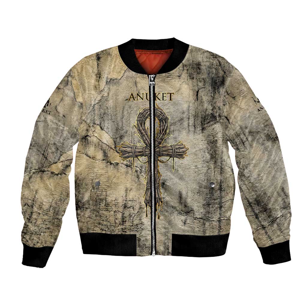 Anuket Bomber Jacket Egyptian Queen of the Cataracts Ankh Symbol