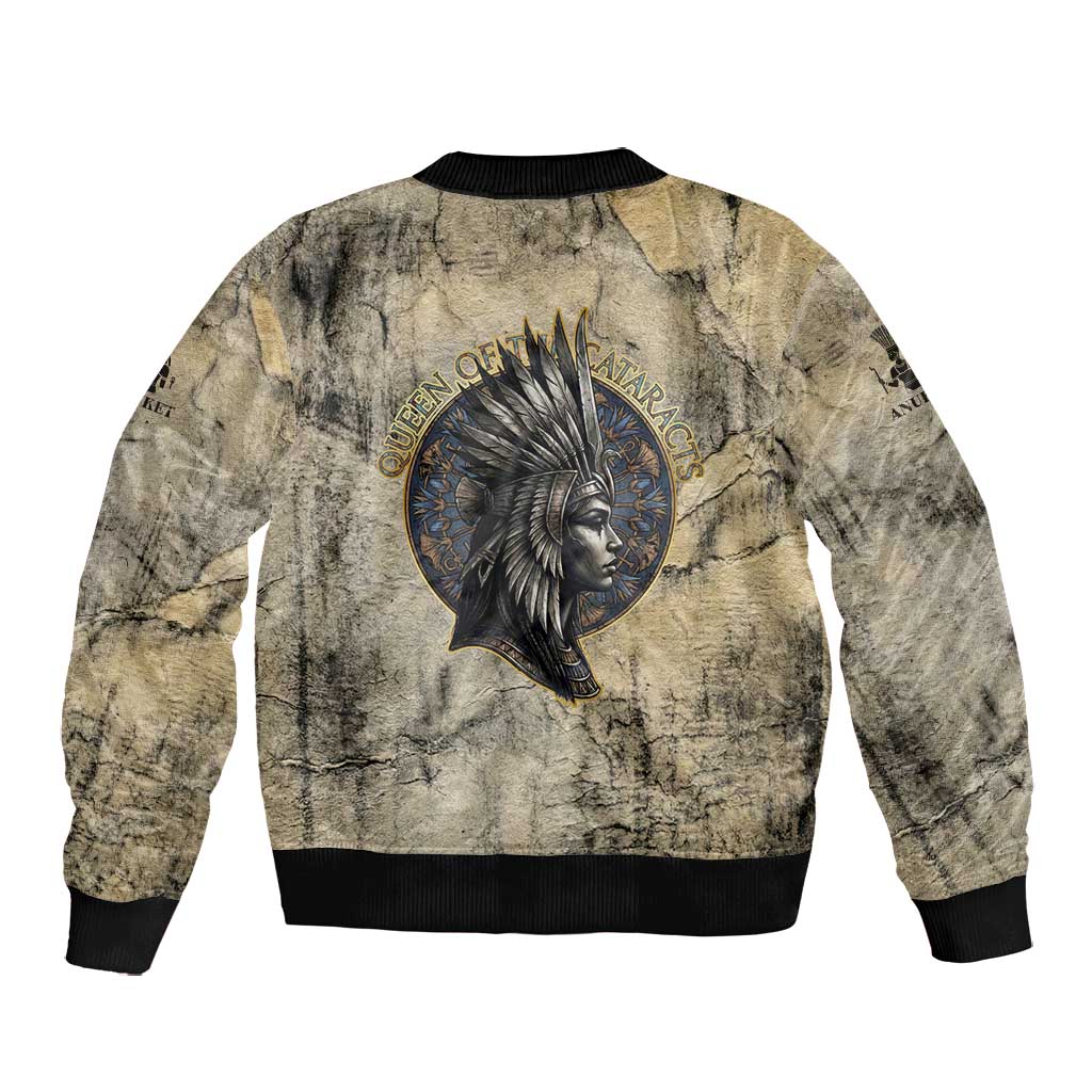 Anuket Bomber Jacket Egyptian Queen of the Cataracts Ankh Symbol