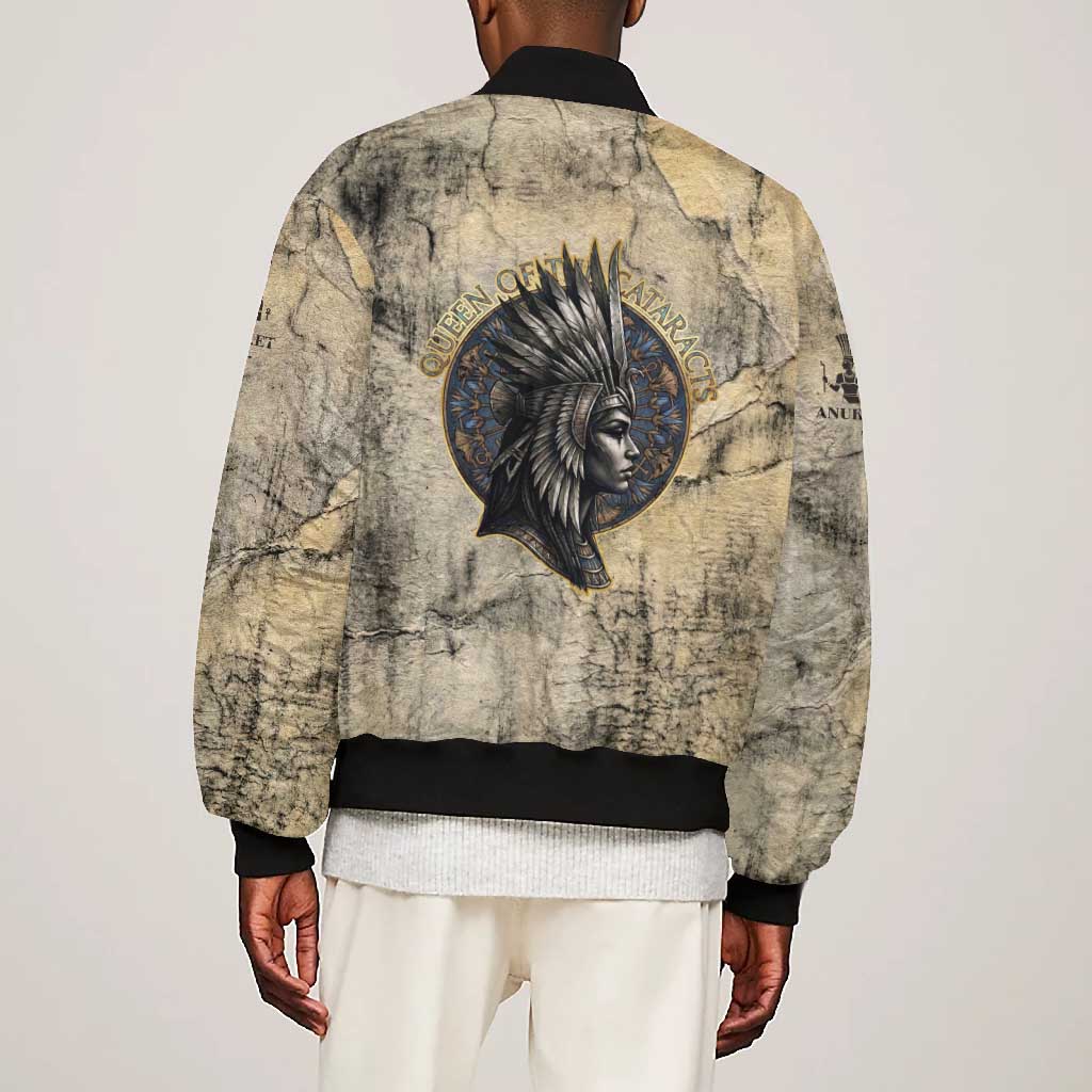 Anuket Bomber Jacket Egyptian Queen of the Cataracts Ankh Symbol