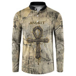 Anuket Button Sweatshirt Egyptian Queen of the Cataracts Ankh Symbol