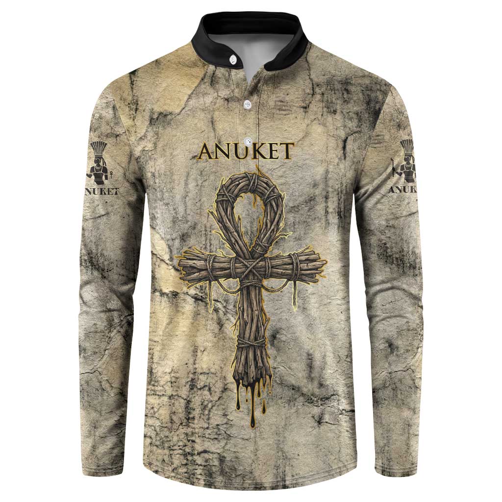 Anuket Button Sweatshirt Egyptian Queen of the Cataracts Ankh Symbol