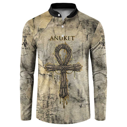 Anuket Button Sweatshirt Egyptian Queen of the Cataracts Ankh Symbol