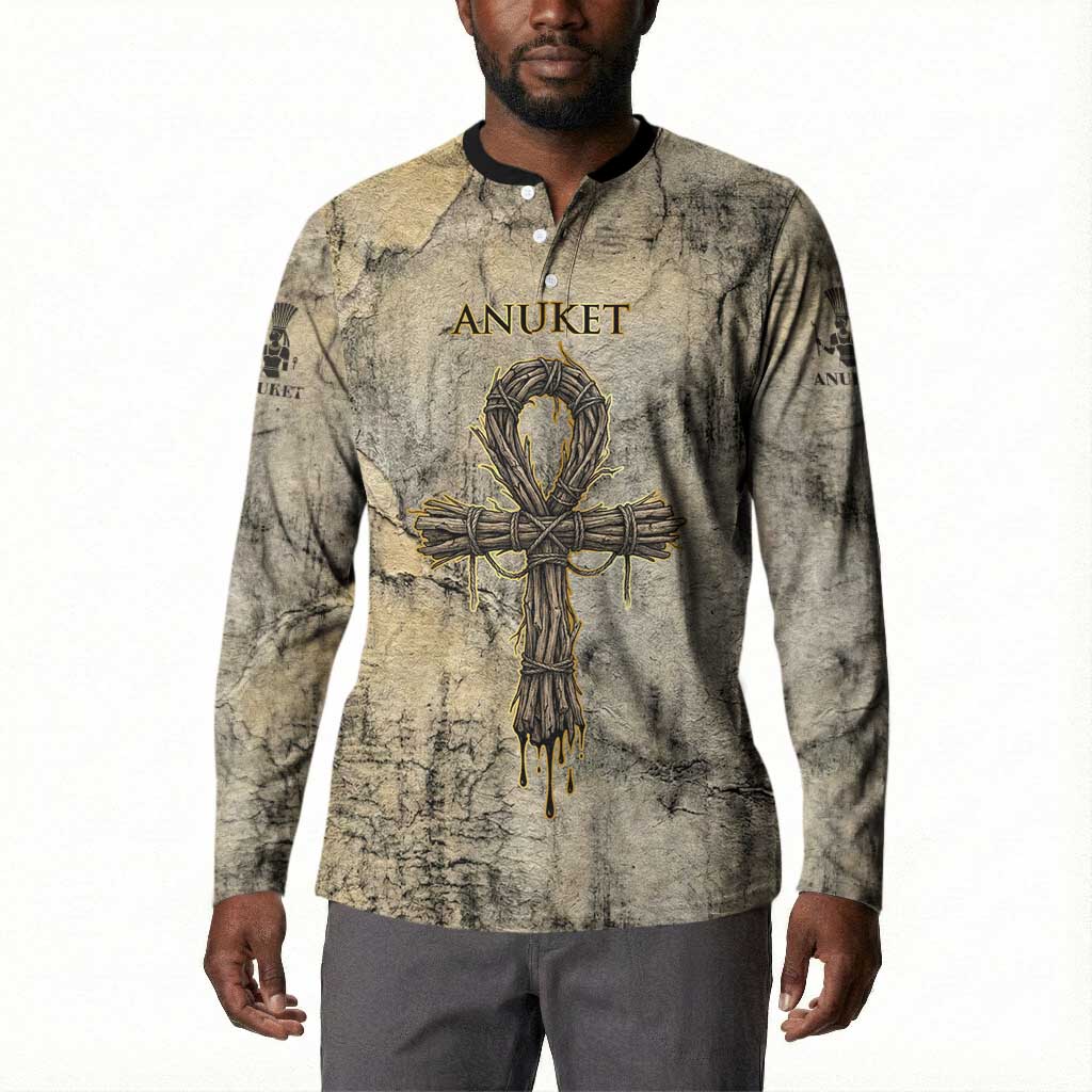 Anuket Button Sweatshirt Egyptian Queen of the Cataracts Ankh Symbol