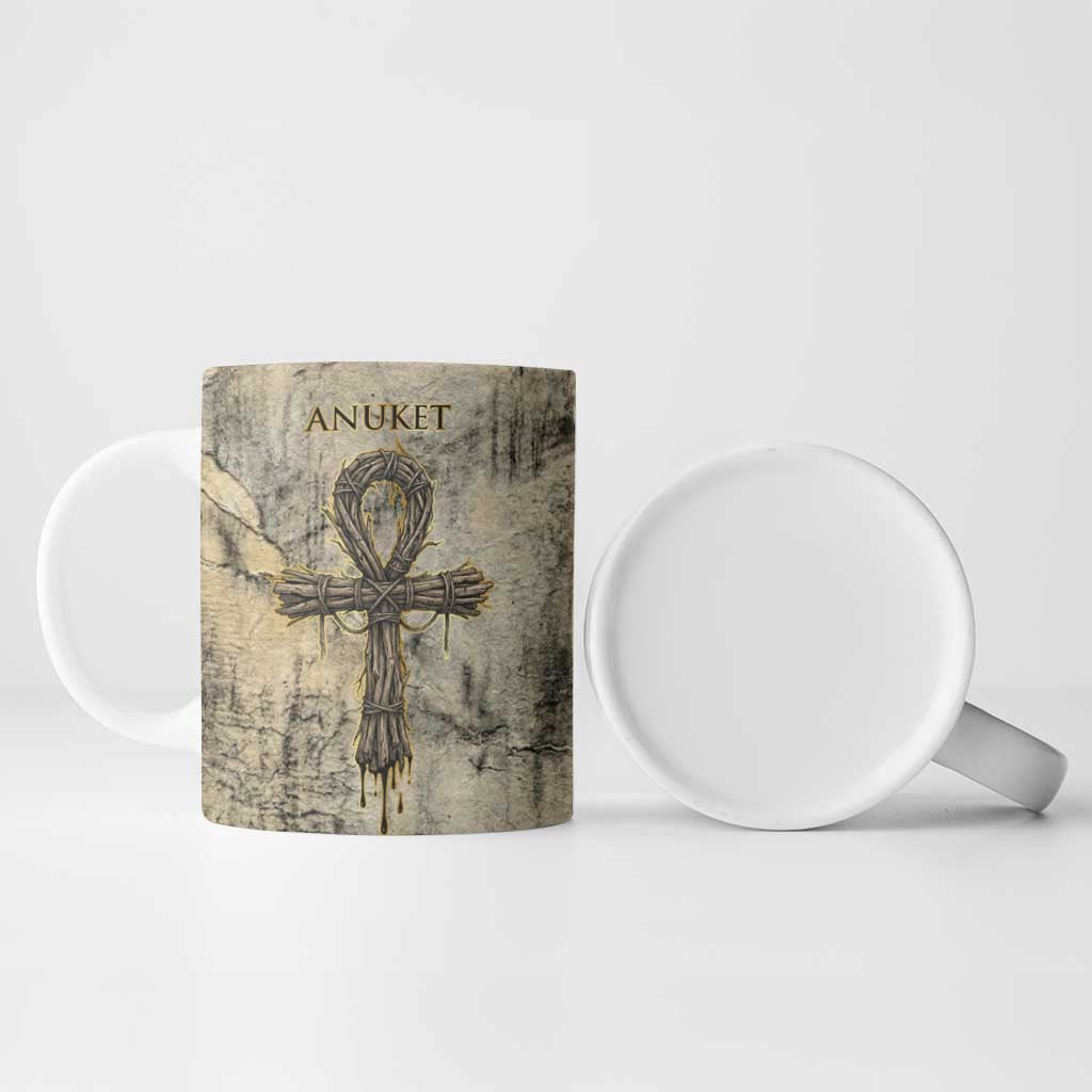 Anuket Ceramic Mug Egyptian Queen of the Cataracts Ankh Symbol