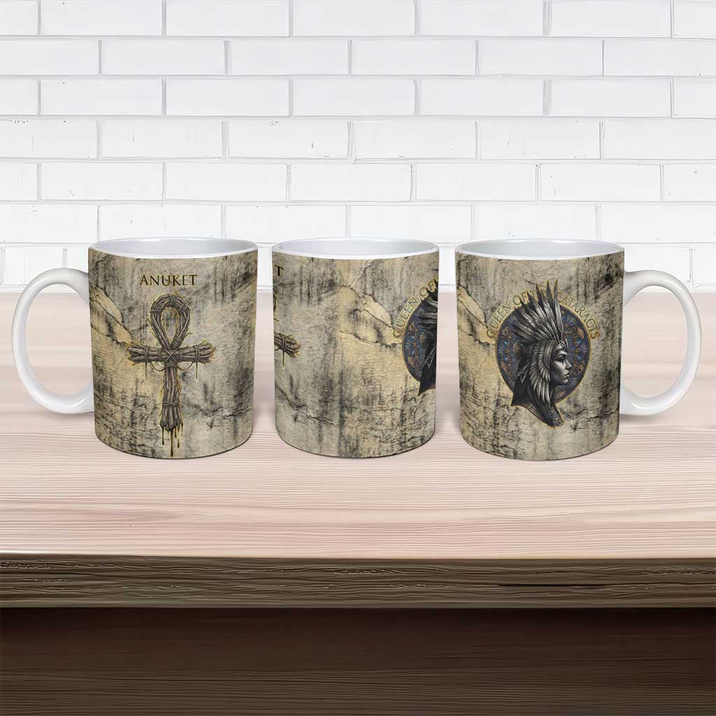 Anuket Ceramic Mug Egyptian Queen of the Cataracts Ankh Symbol