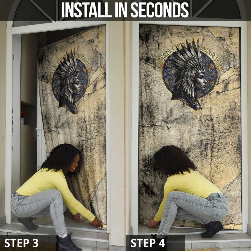 Anuket Door Cover Egyptian Queen of the Cataracts Ankh Symbol
