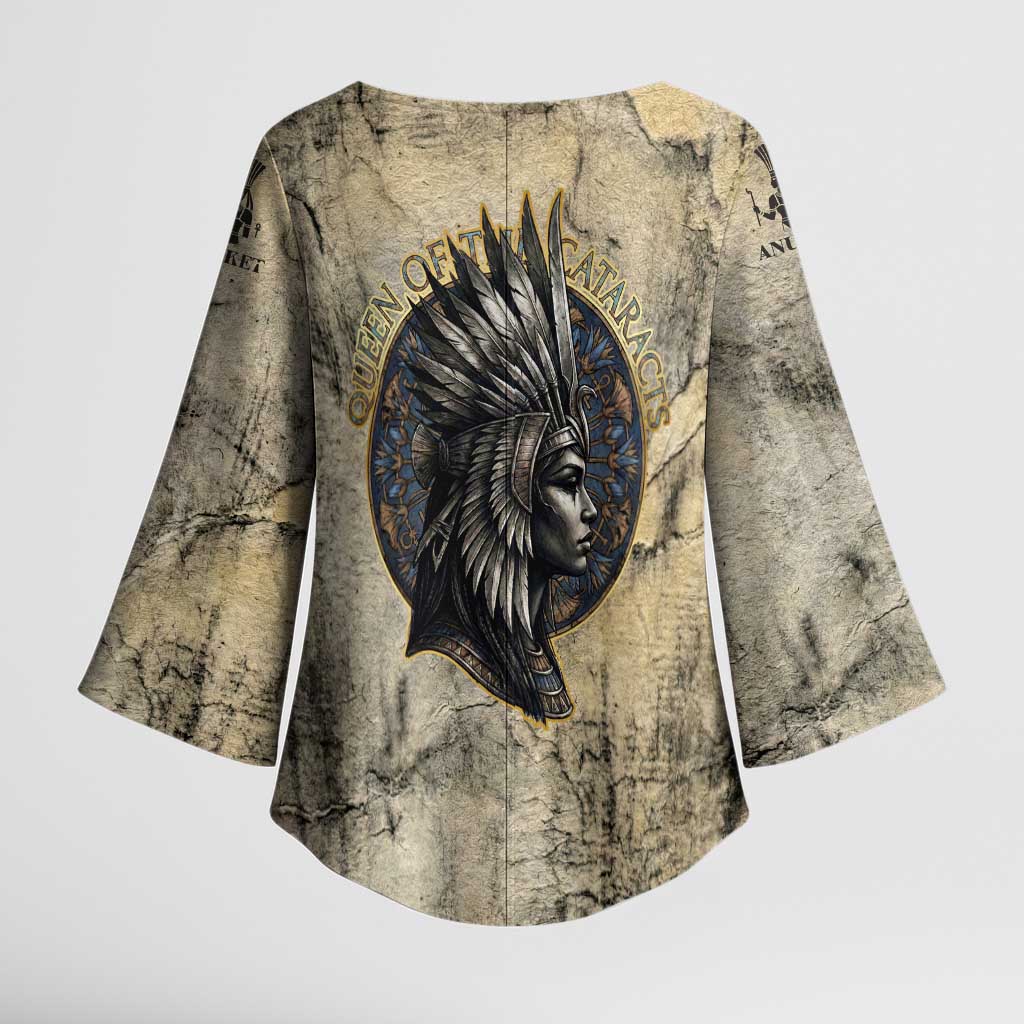 Anuket Kimono Sleeve Blouse Egyptian Queen of the Cataracts Ankh Symbol