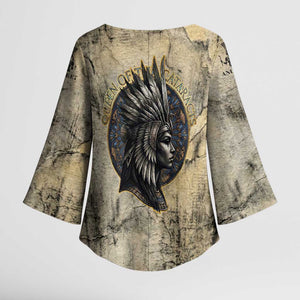Anuket Kimono Sleeve Blouse Egyptian Queen of the Cataracts Ankh Symbol