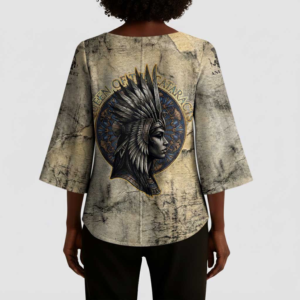 Anuket Kimono Sleeve Blouse Egyptian Queen of the Cataracts Ankh Symbol