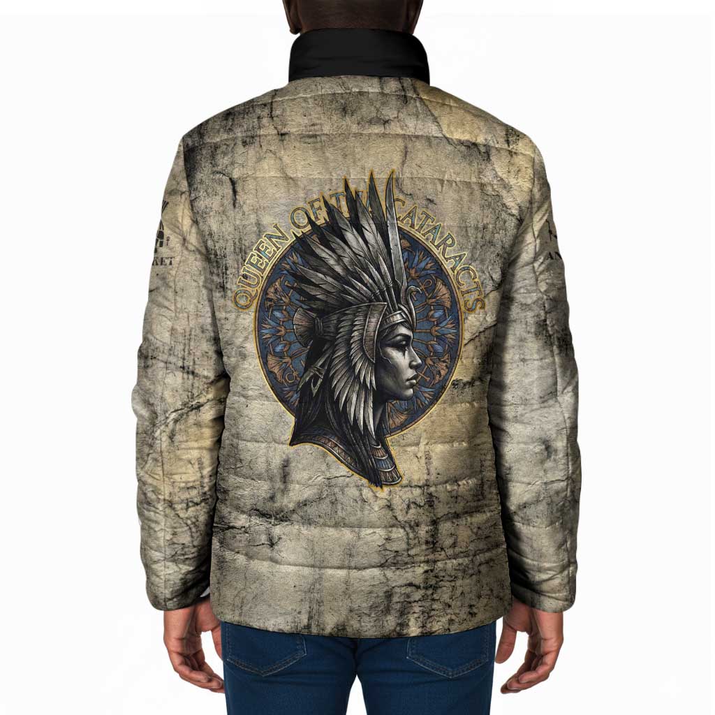 Anuket Padded Jacket Egyptian Queen of the Cataracts Ankh Symbol