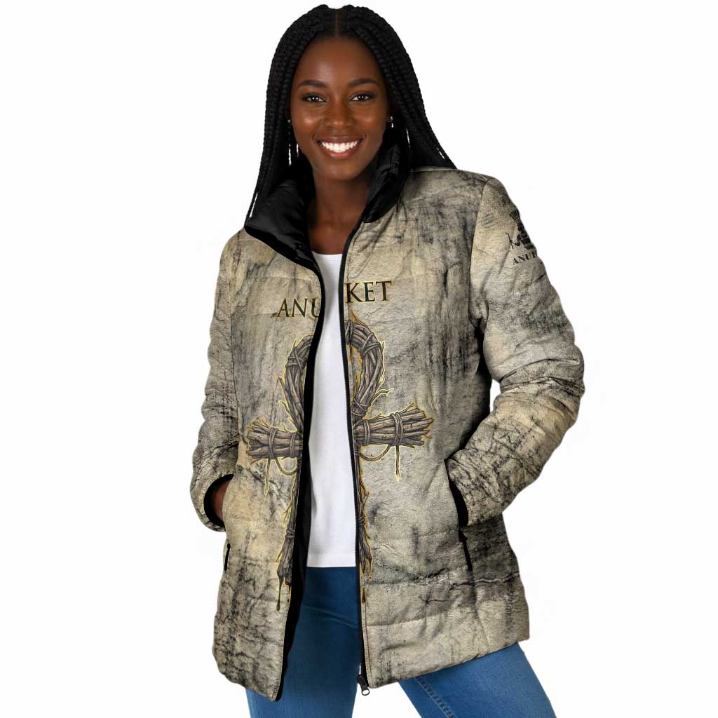 Anuket Padded Jacket Egyptian Queen of the Cataracts Ankh Symbol