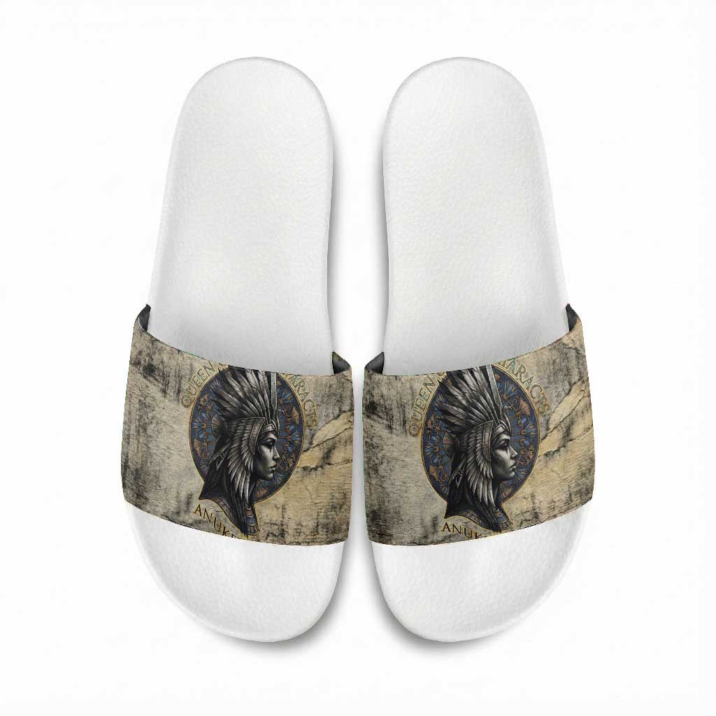 Anuket Slide Sandals Egyptian Queen of the Cataracts Ankh Symbol
