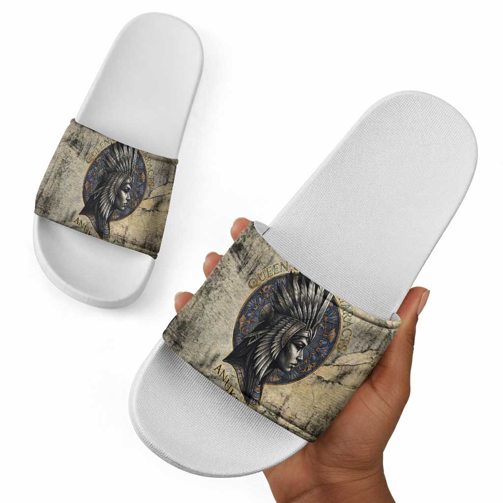 Anuket Slide Sandals Egyptian Queen of the Cataracts Ankh Symbol