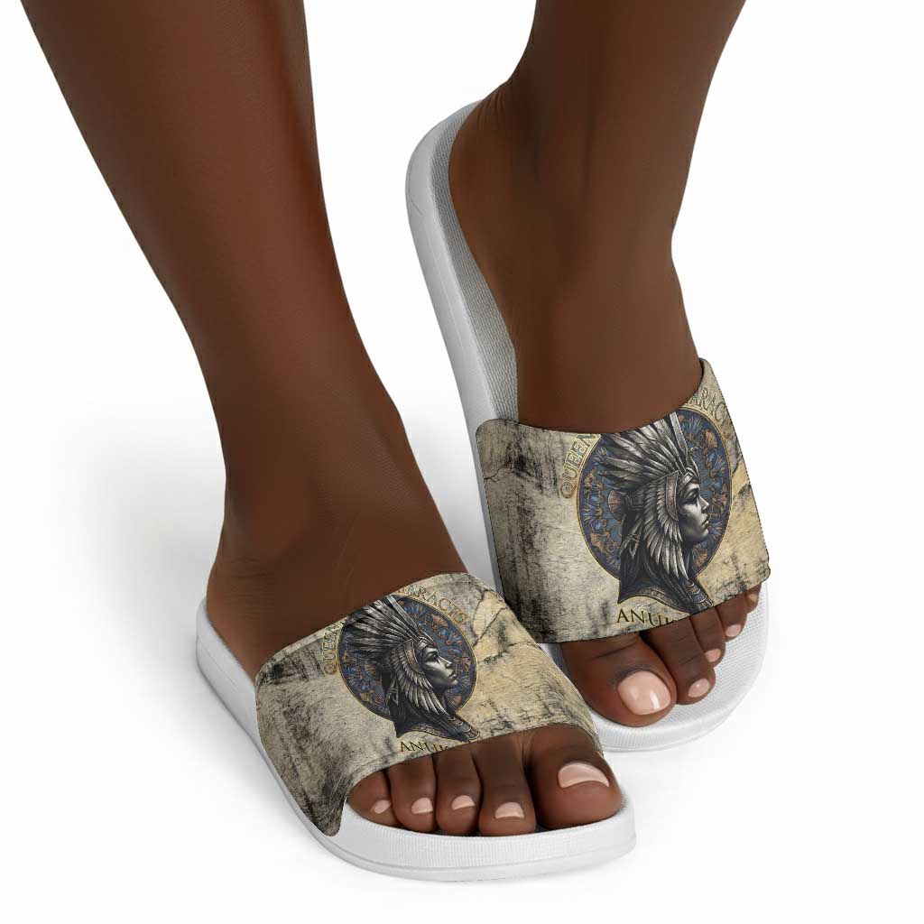 Anuket Slide Sandals Egyptian Queen of the Cataracts Ankh Symbol