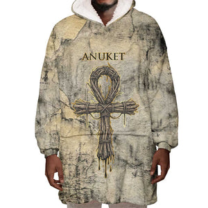 Anuket Wearable Blanket Hoodie Egyptian Queen of the Cataracts Ankh Symbol