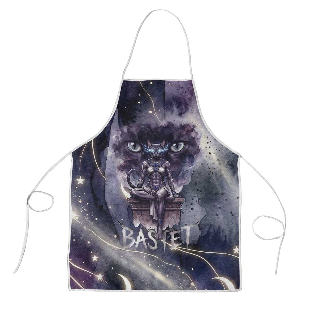 Bastet Egyptian Apron Cat Goddess Cosmic Protector Moon Magic Night Sky
