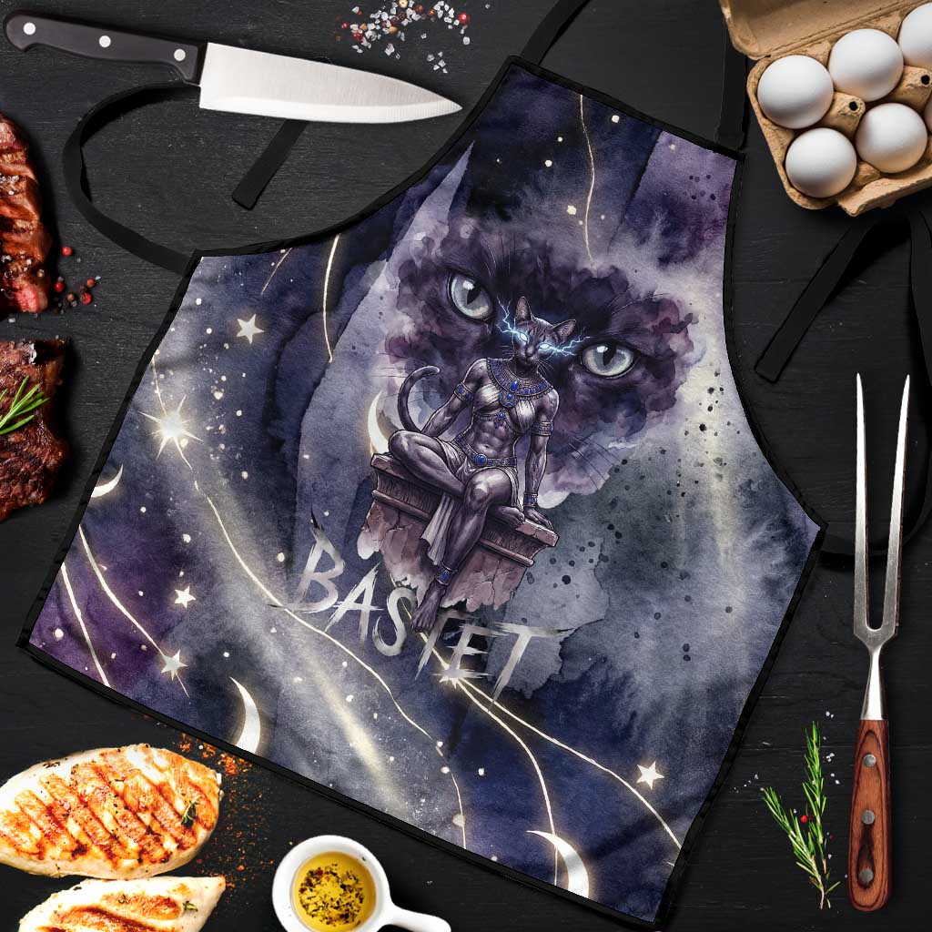 Bastet Egyptian Apron Cat Goddess Cosmic Protector Moon Magic Night Sky