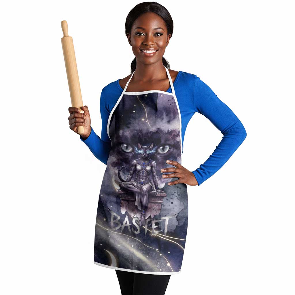 Bastet Egyptian Apron Cat Goddess Cosmic Protector Moon Magic Night Sky