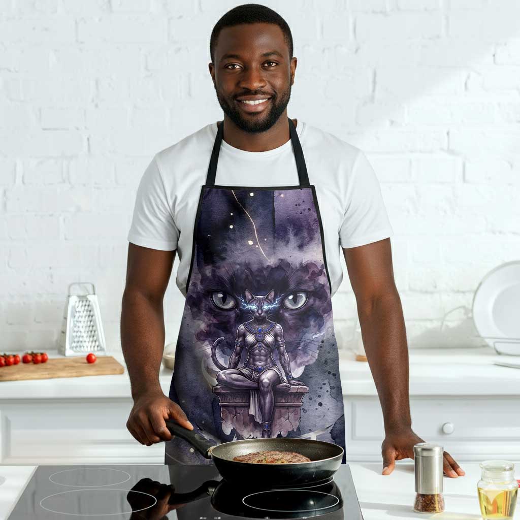 Bastet Egyptian Apron Cat Goddess Cosmic Protector Moon Magic Night Sky