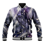 Bastet Egyptian Baseball Jacket Cat Goddess Cosmic Protector Moon Magic Night Sky