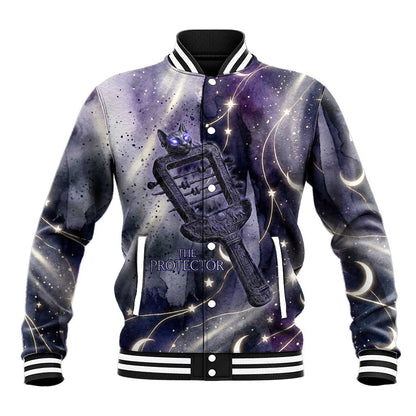 Bastet Egyptian Baseball Jacket Cat Goddess Cosmic Protector Moon Magic Night Sky