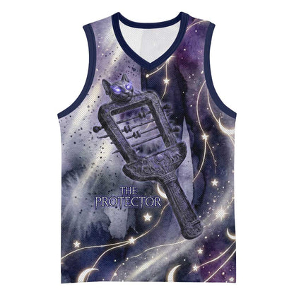 Bastet Egyptian Basketball Jersey Cat Goddess Cosmic Protector Moon Magic Night Sky