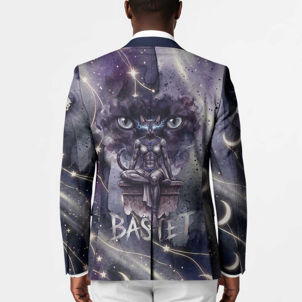 Bastet Egyptian Blazer Cat Goddess Cosmic Protector Moon Magic Night Sky