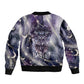 Bastet Egyptian Bomber Jacket Cat Goddess Cosmic Protector Moon Magic Night Sky