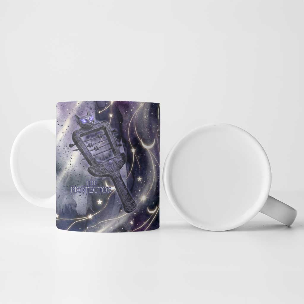 Bastet Egyptian Ceramic Mug Cat Goddess Cosmic Protector Moon Magic Night Sky