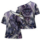Bastet Egyptian Cross Shoulder Shirt Cat Goddess Cosmic Protector Moon Magic Night Sky