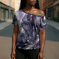 Bastet Egyptian Cross Shoulder Shirt Cat Goddess Cosmic Protector Moon Magic Night Sky